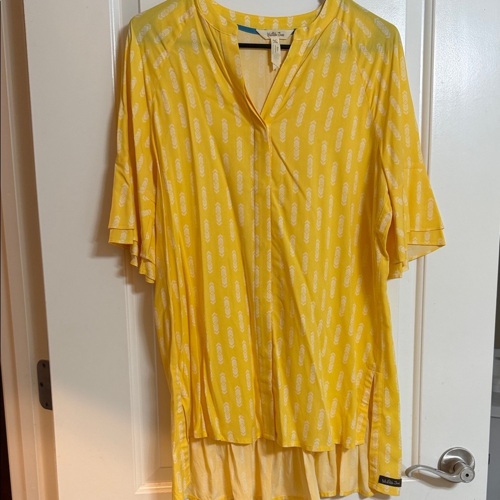 Matilda Jane Sunny Yellow Patterned Button Down Shirt
